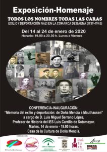 Exposición Homenaje nombres y caras exilio y deportación Nazi en la comarca de Baena