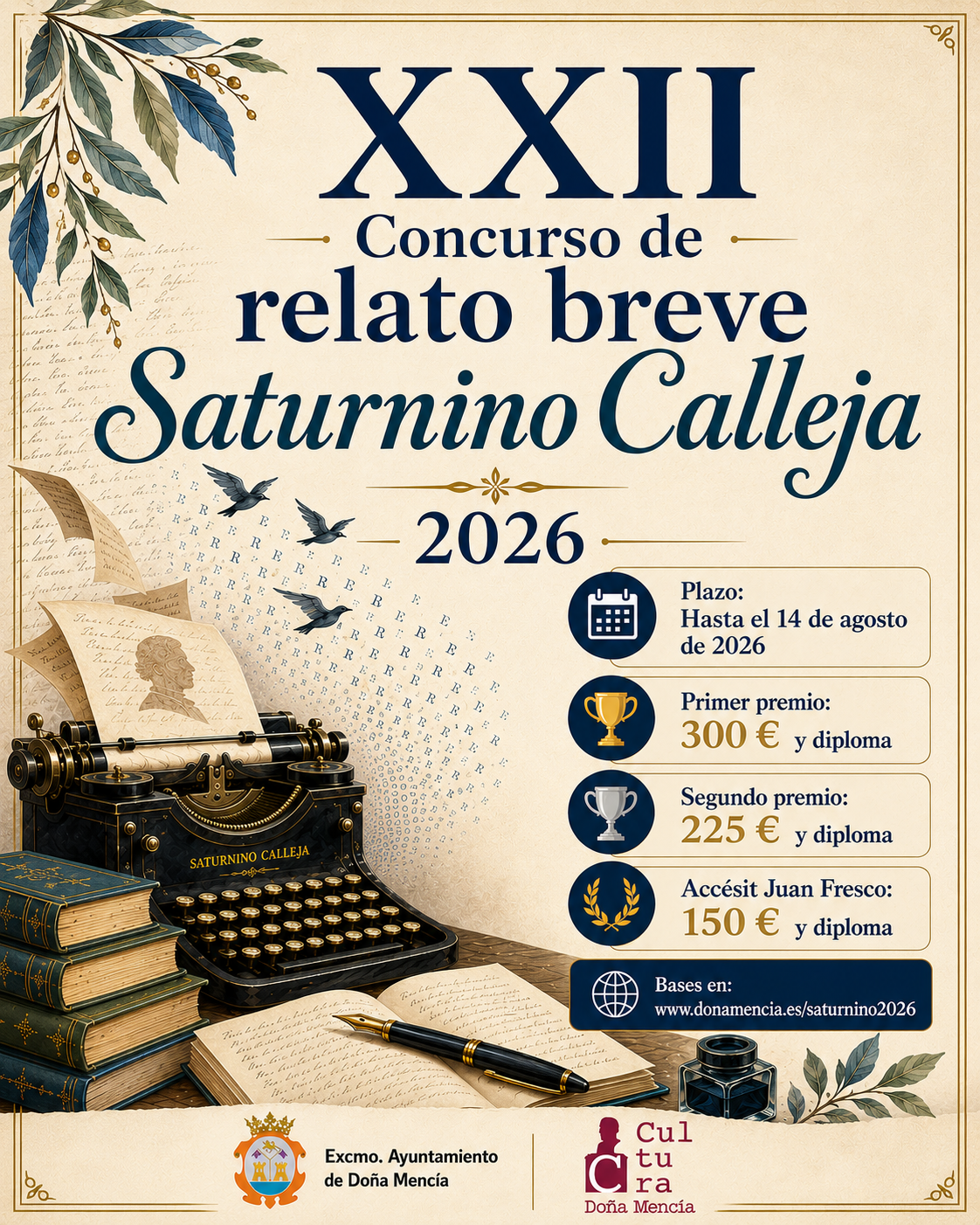 XXII CONCURSO DE RELATO BREVE SATURNINO CALLEJA Edición 2026
